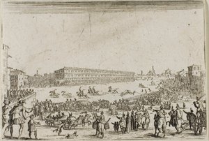 La course de chevaux au palais Pitti, à Florence, des Caprices - Jacques Callot