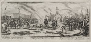 Les Grandes Misères de la Guerre : Bûcher, 1633 - Jacques Callot