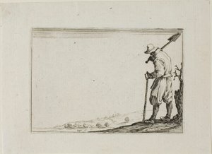 Le paysan portant sa pelle sur son épaule, des Caprices - Jacques Callot