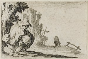 Le paysan accroupi, des Caprices