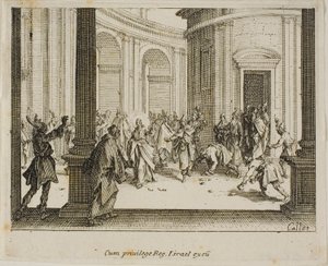 La lapidation de Jésus, extrait du Nouveau Testament - Jacques Callot