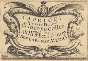 Page de titre pour Les Capricci, vers 1617 - Jacques Callot
