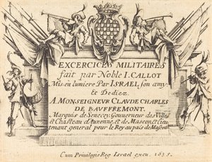 Page de Titre pour "Les Exercices Militaires" - Jacques Callot