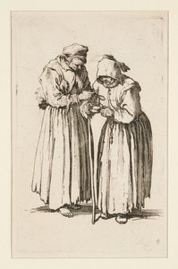 Deux femmes mendiantes, de la série Les mendiants - Jacques Callot