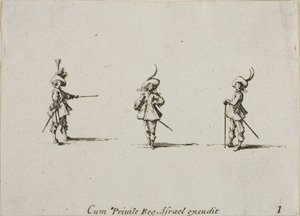 Exercice à mains nues, première planche des Exercices militaires - Jacques Callot