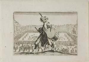 Vue de la Piazza S. Croce avec un match de football, des Caprices - Jacques Callot