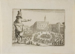 Vue de la Piazza Signoria, des Caprices - Jacques Callot