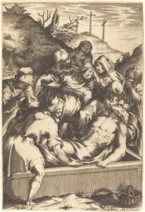 La Mise au tombeau - Jacques Callot after Ventura Salimbeni