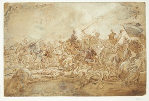 Scène de bataille de cavalerie