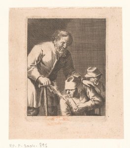 Figure avec pipe assise entre homme et enfant - Jacques Dassonville (attributed to)
