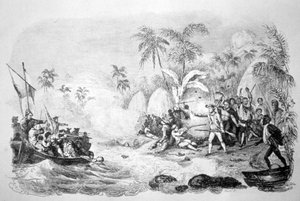 Mort du capitaine Cook, 1779 vers 1819 - Jacques Etienne Victor Arago