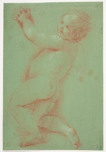 Ange érotique à demi-agenouillé - Jacques Francois Joseph Saly