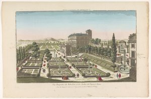 Vue des Jardins du Vatican à la Cité du Vatican - Jacques Gabriel Huquier