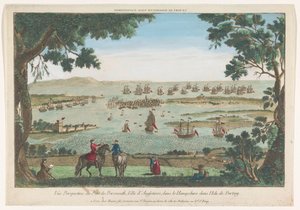Vue du port de Portsmouth - Jacques Gabriel Huquier