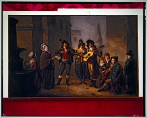 Musiciens de rue en costume révolutionnaire - Jacques Gamelin