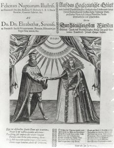 Une affiche sur le mariage de Frédéric V, Électeur Palatin, et la princesse Élisabeth d