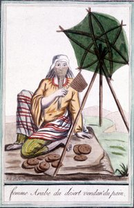 Femme arabe du désert vendant du pain - dans "Encyclopedia of Travels" de Grasset St Sauveur, éd. 1796 - Jacques Grasset de Saint Sauveur