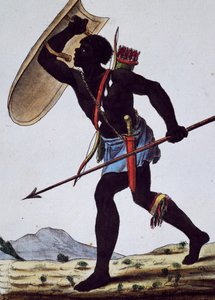 Guerrier Juida, Afrique, gravure de l