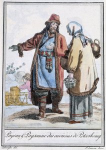 Paysans de Pétersbourg - dans « Encyclopédie des voyages » par Grasset St Sauveur, éd. 1796 - Jacques Grasset de Saint Sauveur