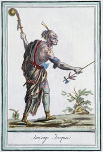 Sauvage iroquois - dans "Encyclopedia of travels" de Grasset St Sauveur, Paris - Jacques Grasset de Saint Sauveur