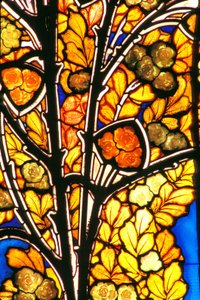 Nancy (département 54), Art Nouveau, Hôtel Bergeret, Vitrail de Jacques Gruber (1870-1936) « roses & mouettes » - Jacques Gruber