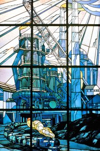 Nancy (département 54), Art Nouveau, Vitraux de Jacques Gruber (1870-1936), au siège de Pont-à-Mousson, av. de la libération - Jacques Gruber
