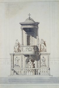 Conception pour une chaire, c.1825 (plume et encre et aquarelle sur papier)