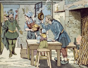 Henri IV, roi des pauvres qui veut que tous ses sujets aient un poulet pour le dîner du dimanche, vers 1900 - Jacques Marie Gaston Onfray de Breville (Job)