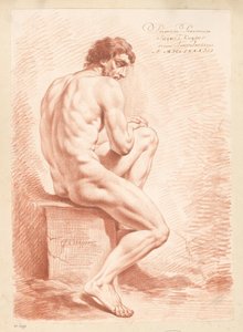 Homme nu assis, vu de dos (1er prix 1783) - Jacques Kuyper
