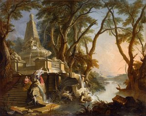 Paysage imaginaire : La rivière - Jacques Lajoue de