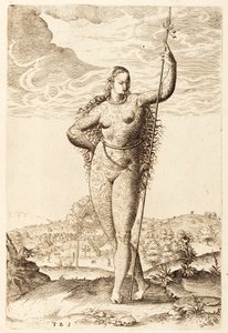 Une jeune femme picte, c1585 - Jacques Le Moyne