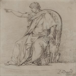 Figure drapée, fin 18e siècle (crayon sur papier) - Jacques Louis David