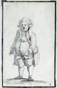 Révolution française : Caricature de Mirabeau-Tonneau, André Boniface Louis Riquetti (1754-1792), vicomte de Mirabeau, surnommé Mirabeau-Tonneau à cause de sa corpulence. Dessin à l