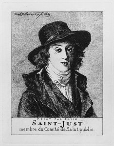 Louis Antoine Léon de Saint-Just, gravé par Frédéric Désiré Hillemacher, 1869