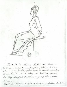 Marie-Antoinette (1755-93) en route vers son exécution, 1793 - Jacques Louis David