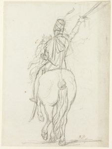 Officier à cheval de dos - Jacques Louis David