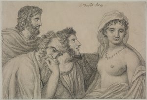 Phryné devant les juges, vers 1816-1820 (craie noire sur papier vélin) - Jacques Louis David