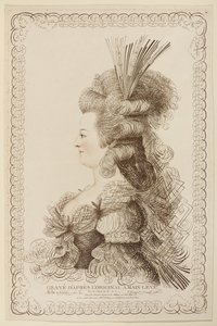 Portrait calligraphique de Marie Antoinette - Jacques Louis Petit
