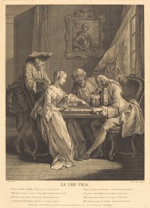 Le tric-trac - Jacques Philippe Le Bas after Charles Eisen