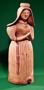 Bouteille en forme de femme avec une coiffe, Atelier de Borne - Jacques Sebastien Talbot