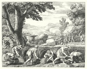 Scène de récolte (gravure) - Jacques Stella