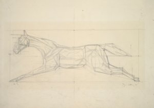 Série de jockeys, no.2 (Cheval vu de côté)