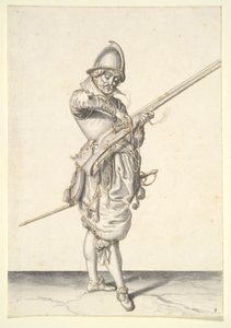 Soldat se préparant à tirer un caliver - Jacques de Gheyn II