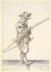 Soldat se préparant à tirer un mousquet