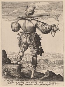 Mousquetaire casqué - Jacques de Gheyn II after Hendrik Goltzius