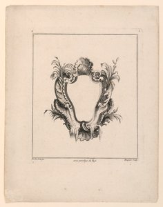 Écusson, de "Recueil Nouveau de Differens Cartouche" - Jacques de Lajoüe