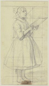 Jeune paysanne chantant - Jakob Becker