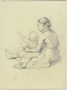 Jeune fille avec un enfant - Jakob Becker