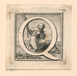 Lettre capitale décorée Q