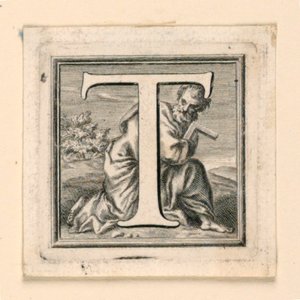 Lettre capitale décorée T - Jakob Frey